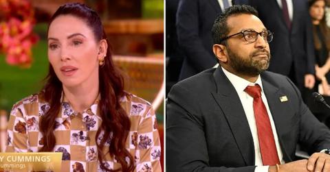 Split photo of Whitney Cummings and Kash Patel