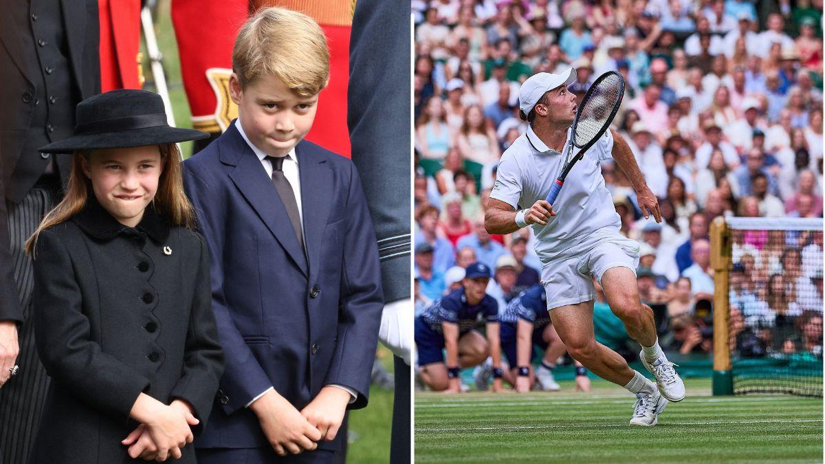 Split photo of Prince George, Princess Charlotte and Arthur Fery