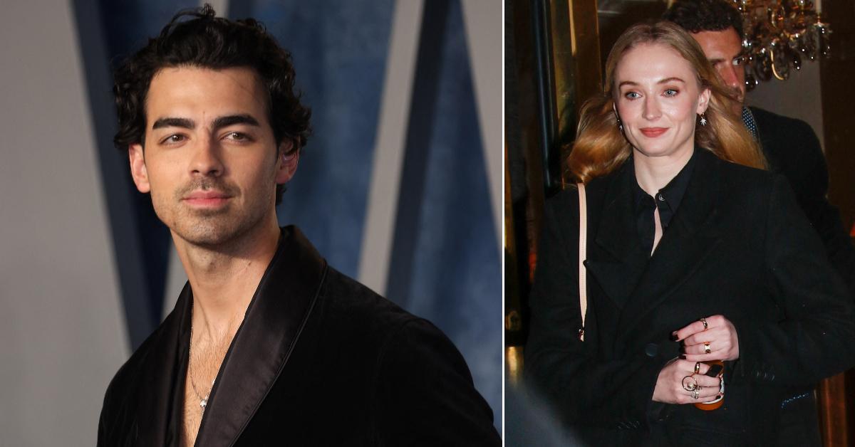 Photo of Joe Jonas and picture of Sophie Turner.