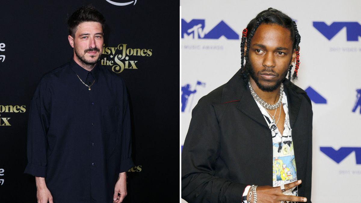 Split photo of Marcus Mumford and Kendrick Lamar