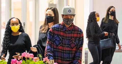 angelina jolie leaves her favorite sushi spot with zahara and pax ok
