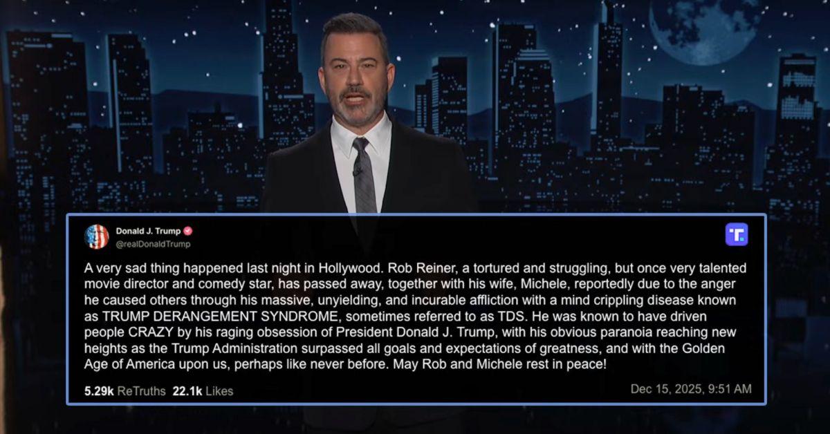 image of Jimmy Kimmel chastised the president for his insensitive remarks about Rob Reiner.