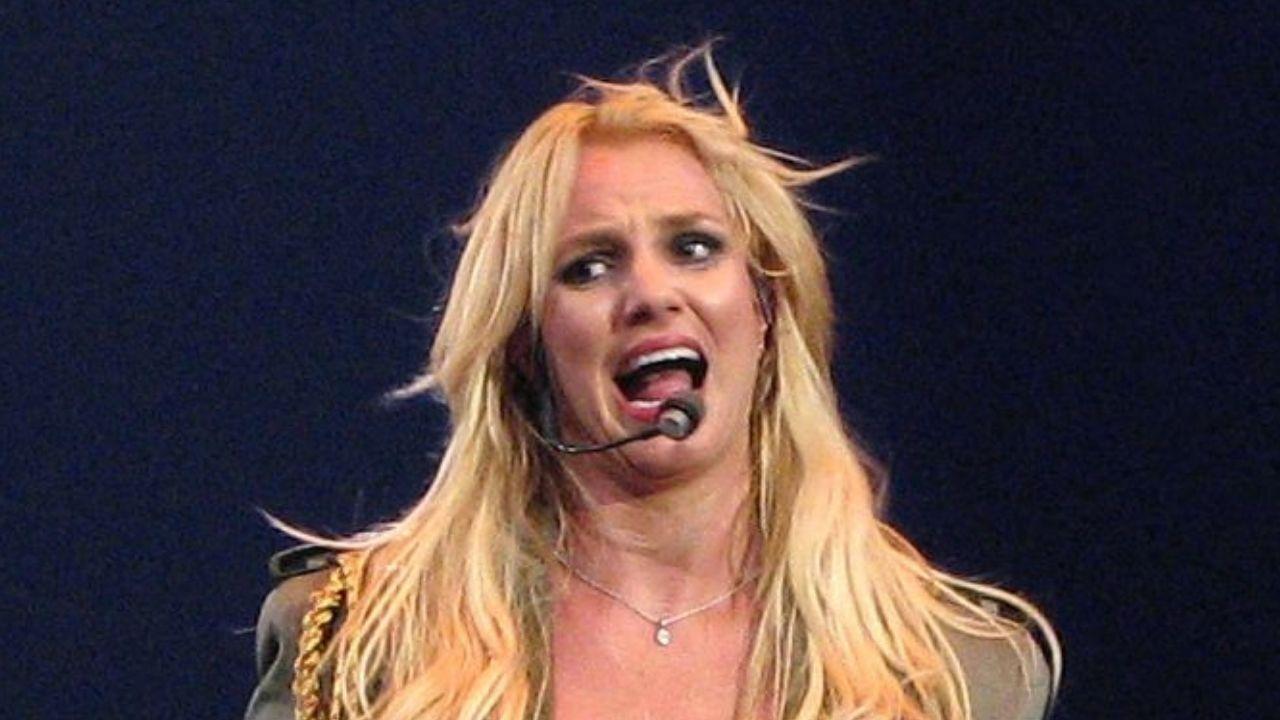 image of The 44-year-old singer paired the lingerie-inspired outfit with black heels and wore her blonde hair in loose waves.