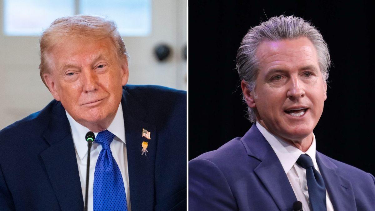 split image of Donald Trump and Gavin Newsom