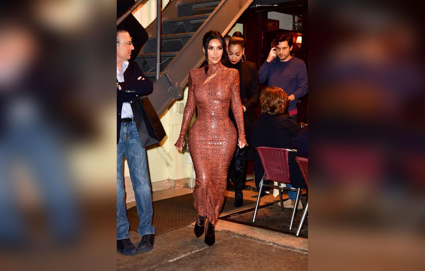 Kim Kardashian Snakeskin Dress Video Call Inmate