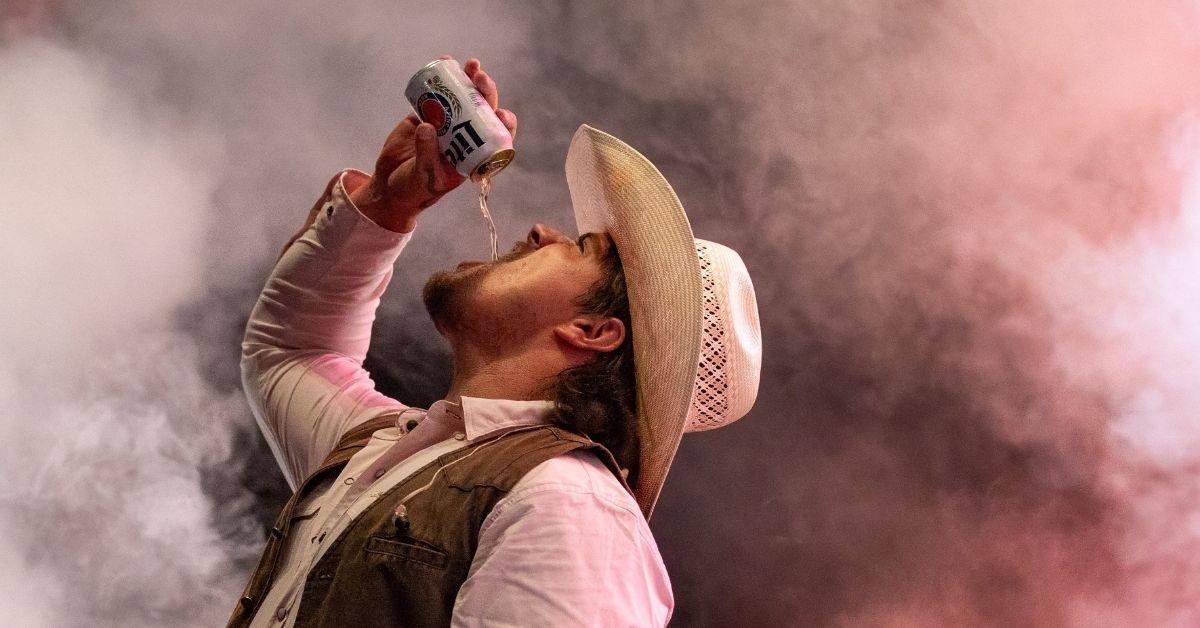 Photo of Gavin Adcock went viral after falling off stage during a performance.