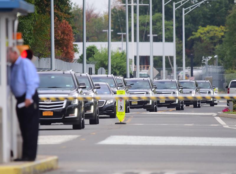 EXCLUSIVE: Kim Kardashian Receives Presidential Style Motorcade as she Lands in NYC after Paris Armed Robbery