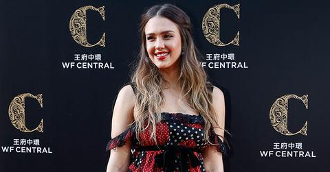 Jessica alba red black gown post baby figure main