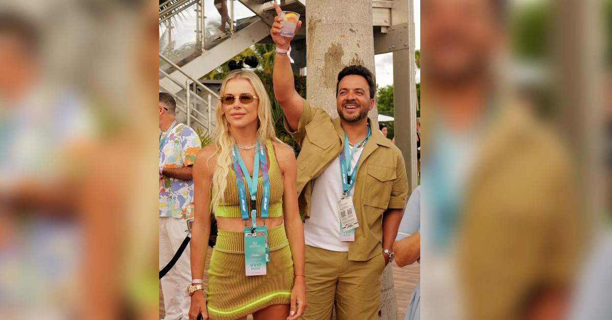 luis fonsi and aigueda loipez enjoyed a cocktail at the trophy house presented by diageo rare exceptional during the f miami grand prix on may photo credit danielhygge