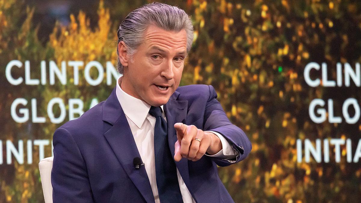 image of Gavin Newsom defended Kaitlan Collins. 