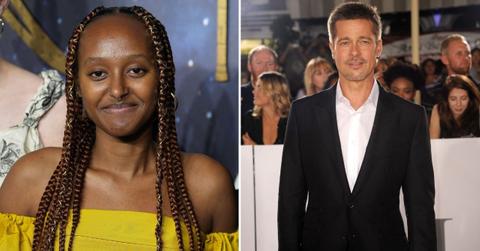 Split Photo of Zahara Jolie-Pitt and Brad Pitt