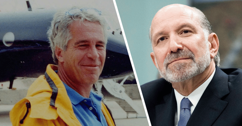 Split photo of Howard Lutnick and Jeffrey Epstein