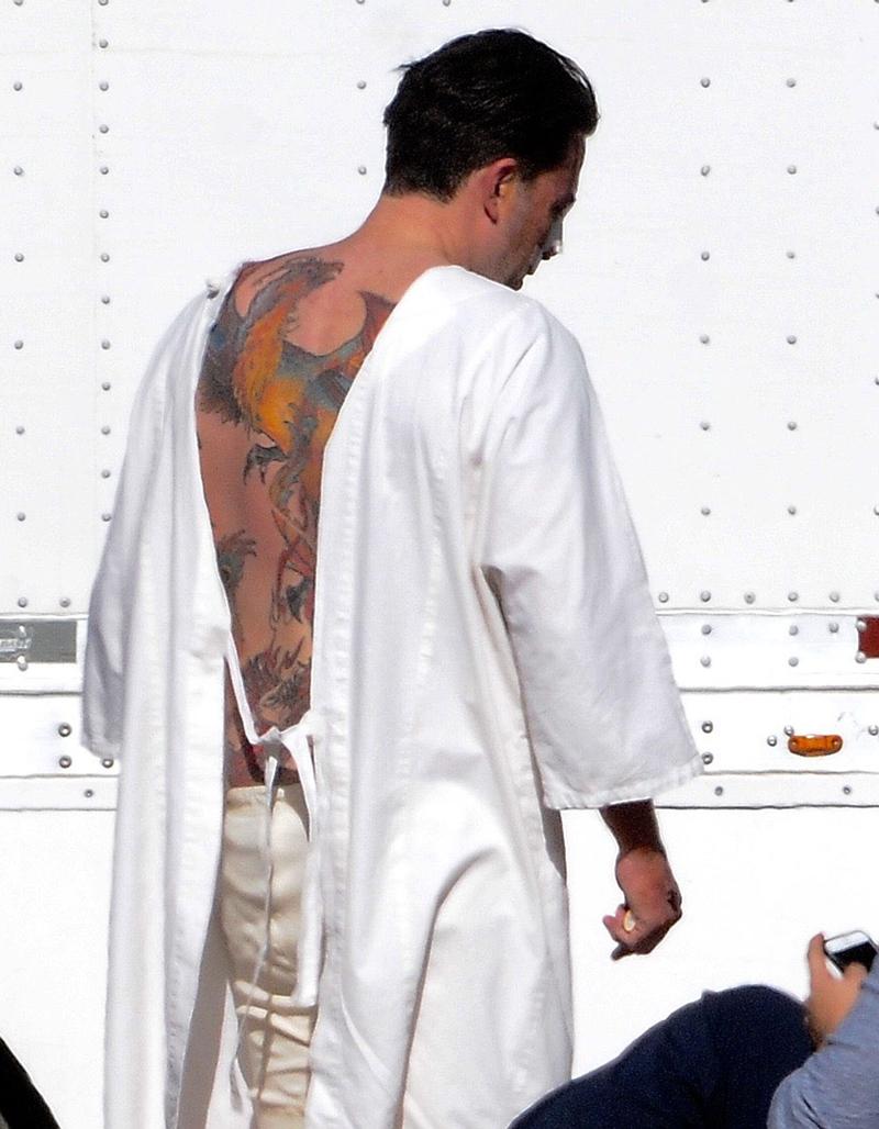 Exclusive&#8230; First Shots: Ben Affleck&#8217;s Huge Back Tattoo **NO WEB USE W/O PRIOR AGREEMENT**