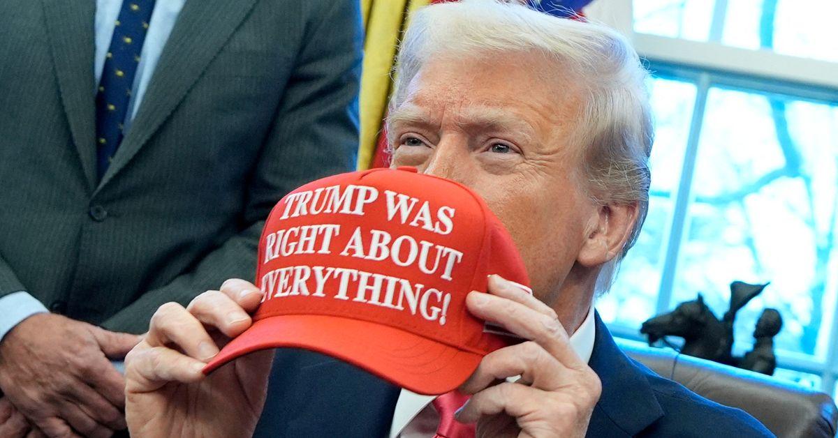 president donald trump throws right about everything hats white house