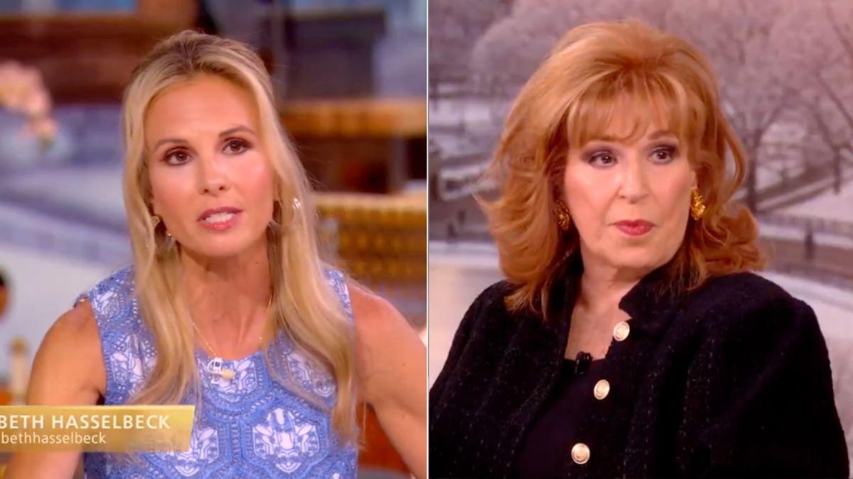 Split photo of Elisabeth Hasselbeck and Joy Behar