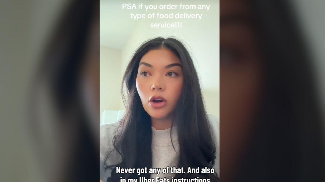 Image of Ang questioned her apartment building’s security after two Uber Eats couriers arrived at her door.