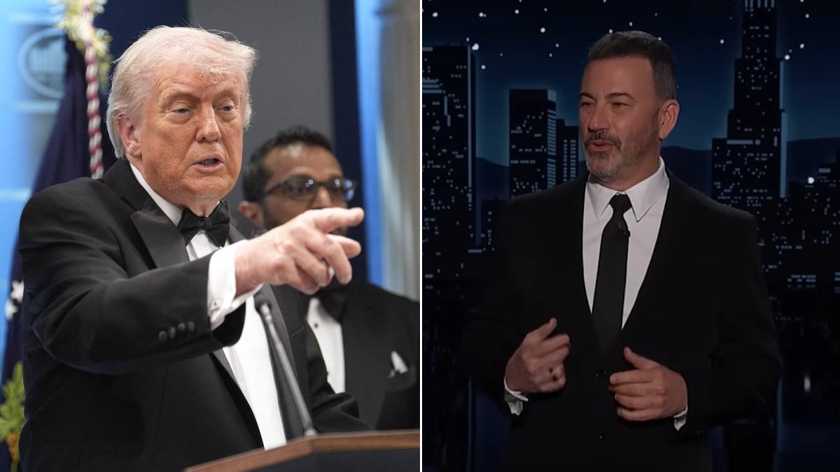 split of Donald Trump, Jimmy Kimmel. 
