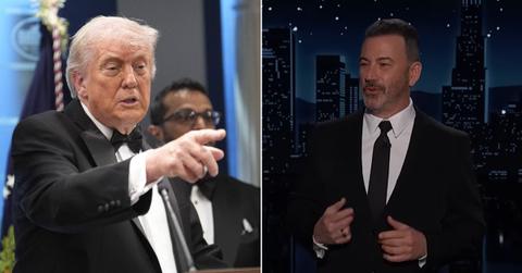 split of Donald Trump, Jimmy Kimmel.