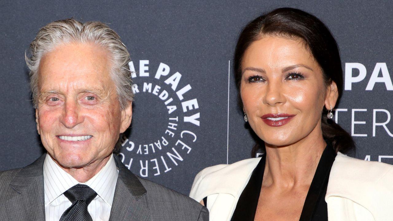 image of Michael Douglas recalled telling Catherine Zeta-Jones he needed to make 'five quick calls.'