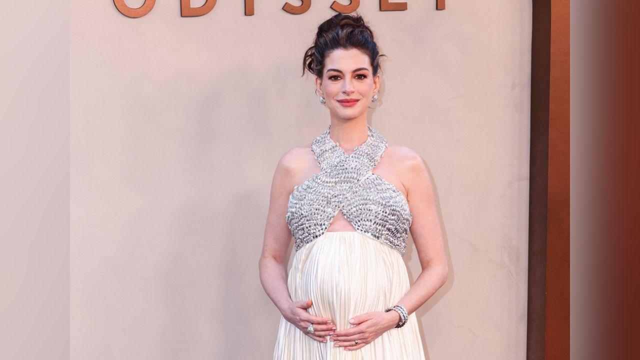 image of Anne Hathaway announced in June that she and Adam Shulman are expecting their third child.