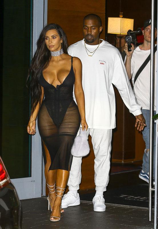 Kim Kardashian and Kanye West Leave Hotel For Night Out In Miami