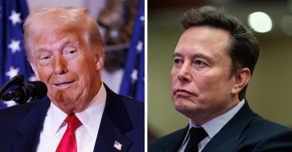 Split photos of Donald Trump and Elon Musk