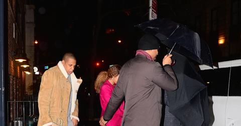 Beyonce requires 2 umbrellas as she and Jay Z have a date night in NYC