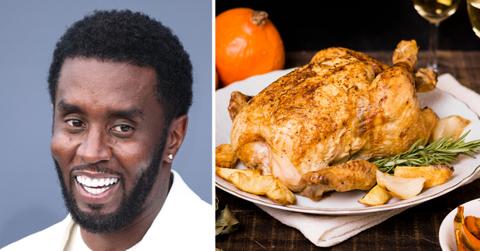 Split photo of Sean 'Diddy' Combs and a turkey.