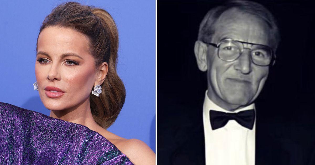 Composite photo of Kate Beckinsale and her stepdad, Roy. 