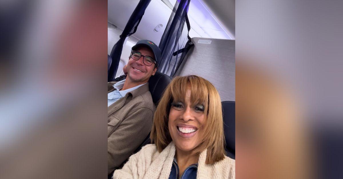 image of Gayle King surprised fans by posting a smiling selfie with Fox News host Jesse Watters.