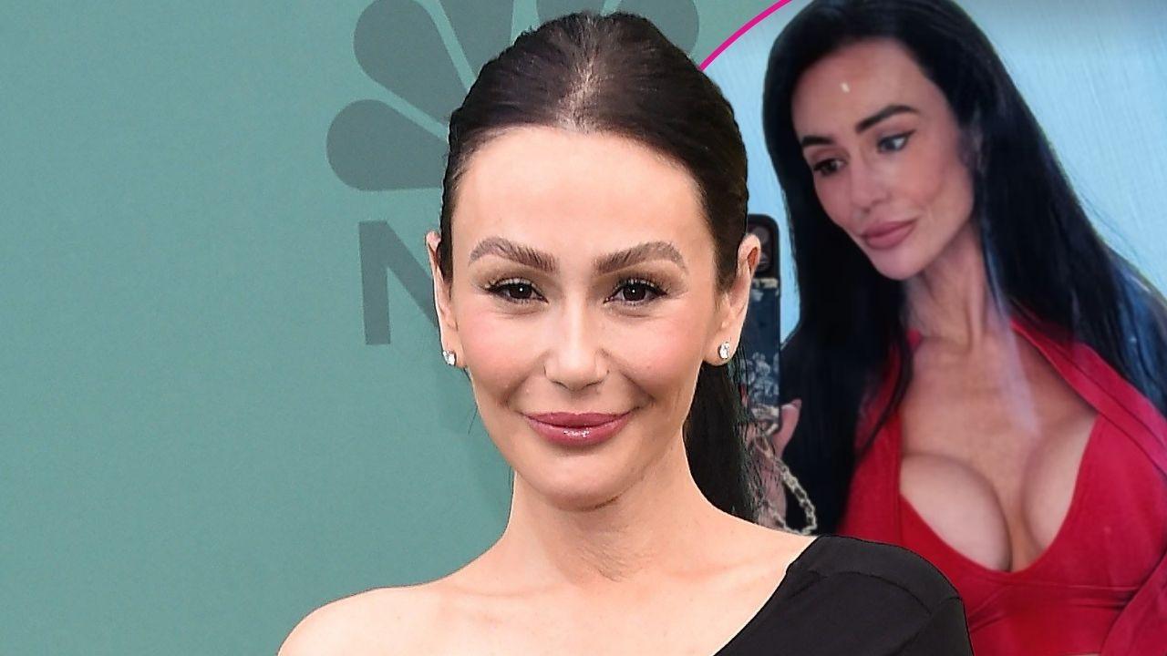 jwoww nearly spills out of top in tight outfit
