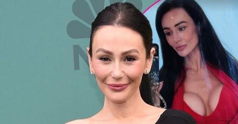 jwoww nearly spills out of top in tight outfit