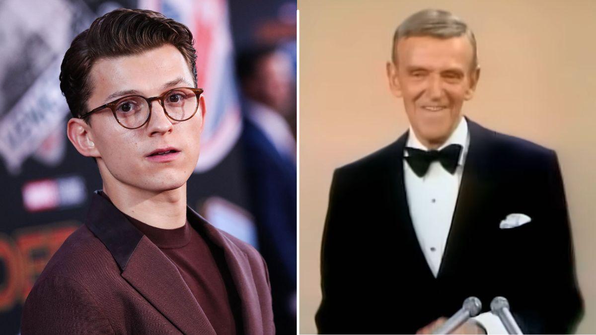 Split Photo of Tom Holland and Fred Astaire