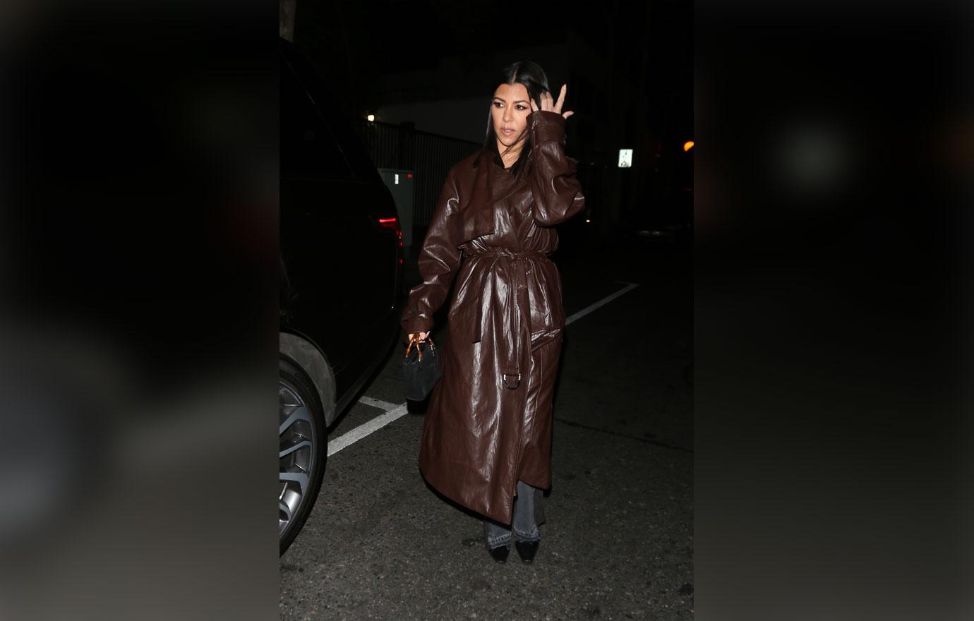 Kourtney Kardashian Rocks Fierce Leather Jacket For Dinner