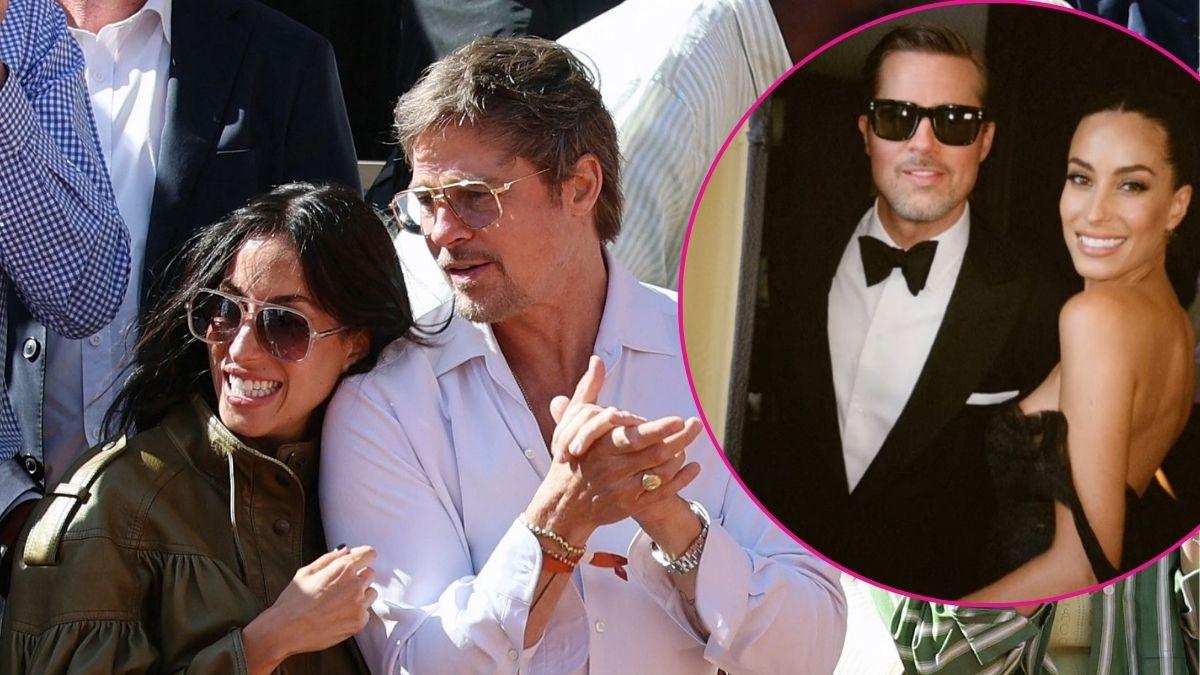 Split photo of Brad Pitt & Ines de Ramon