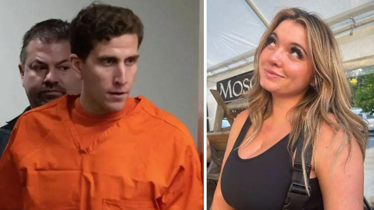 split photo of bryan kohberger and kaylee goncalves