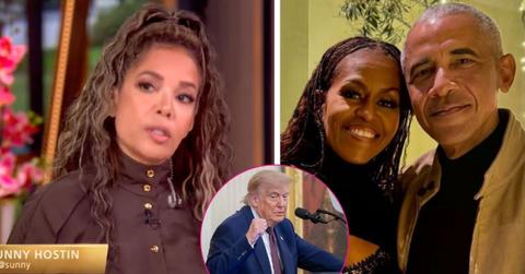 Photo of Sunny Hostin, Donald Trump and Barack and Michelle Obama