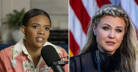 image split of Candace Owens and erika Kirk