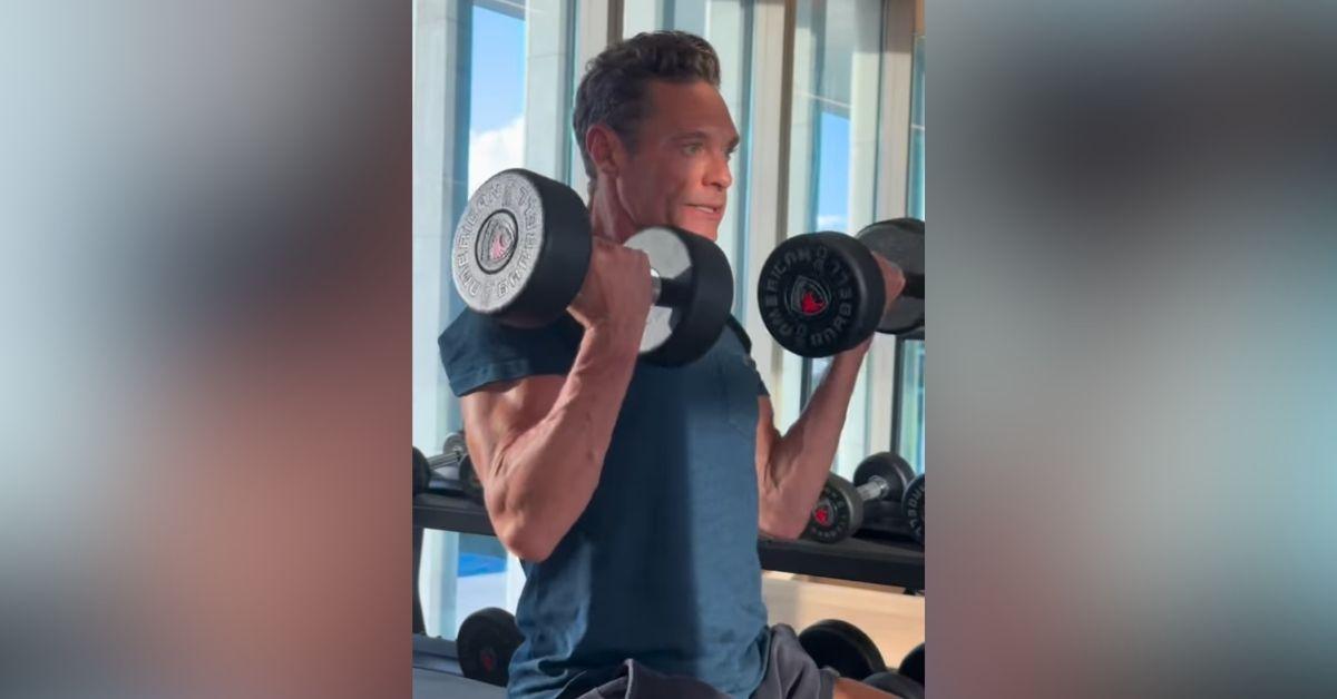 image of Ryan Seacrest showed off his workout in a new Instagram video.