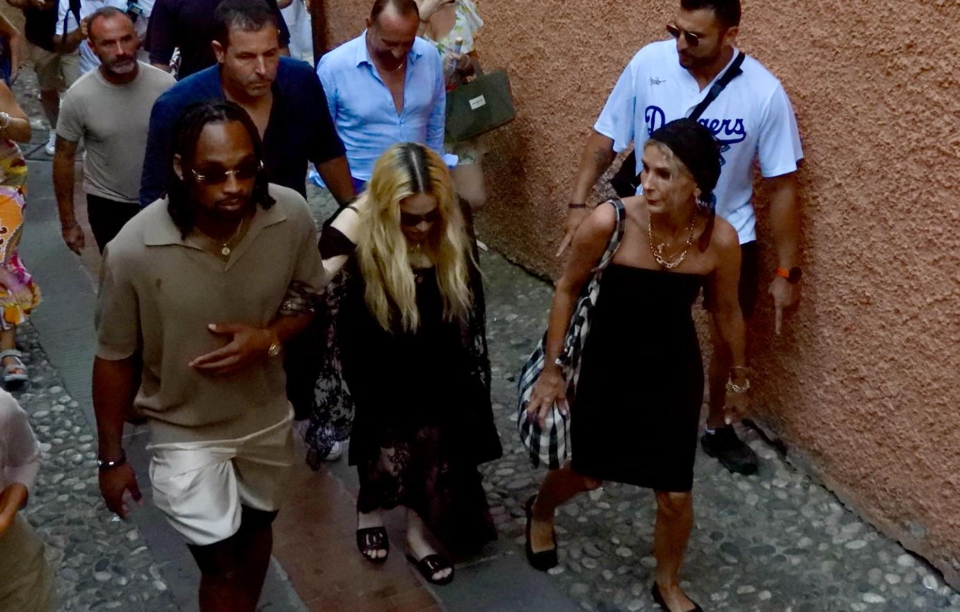 madonna young boyfriend aikeem morris out in portofino