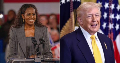 image split of Donald Trump and Michelle Obama