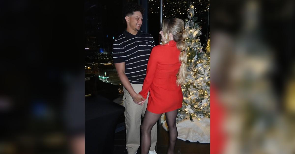 brittany mahomes baby bump patrick chiefs holiday party photos