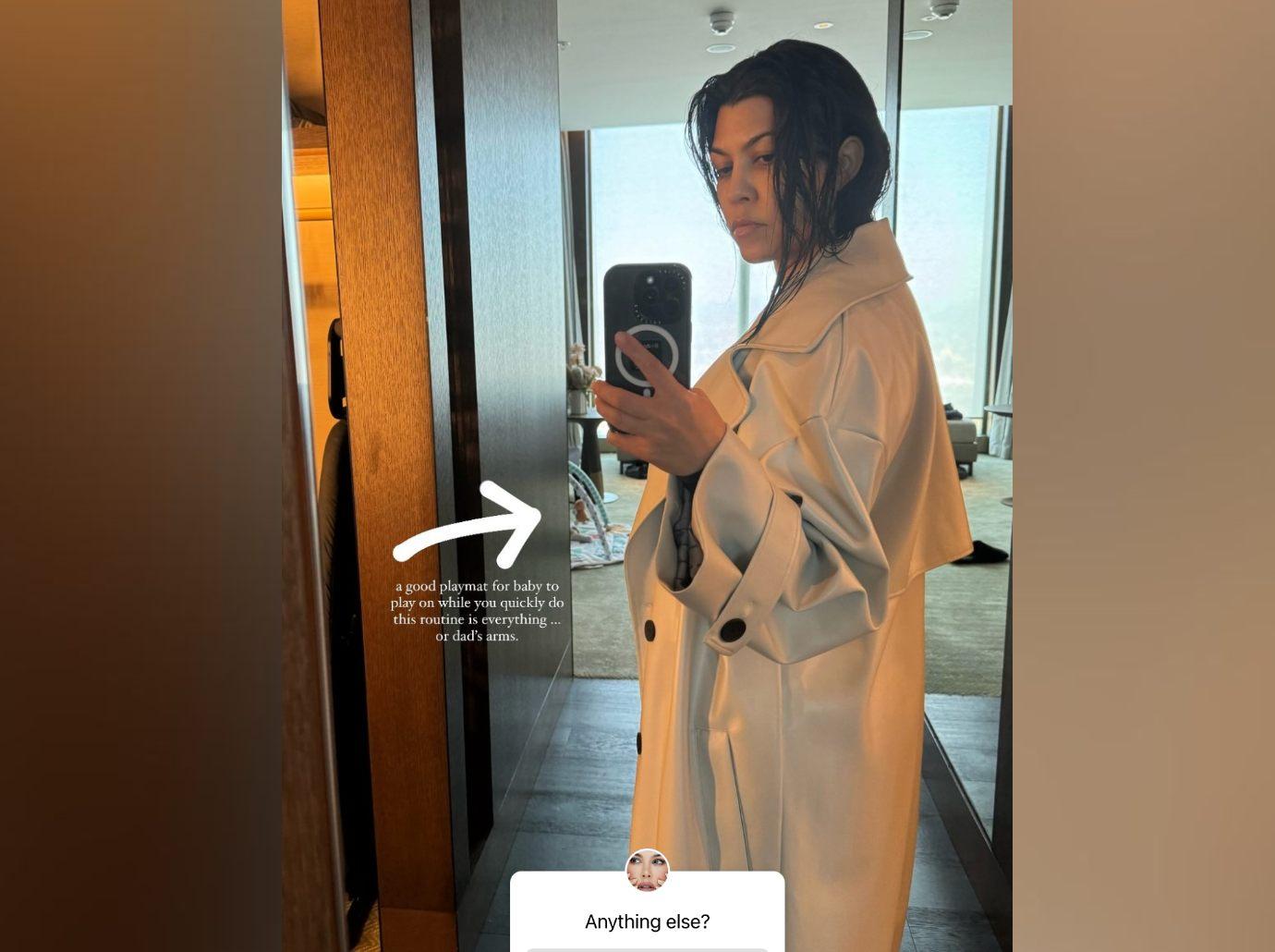 kourtney kardashian postpartum fashion tips  minute makeup routine