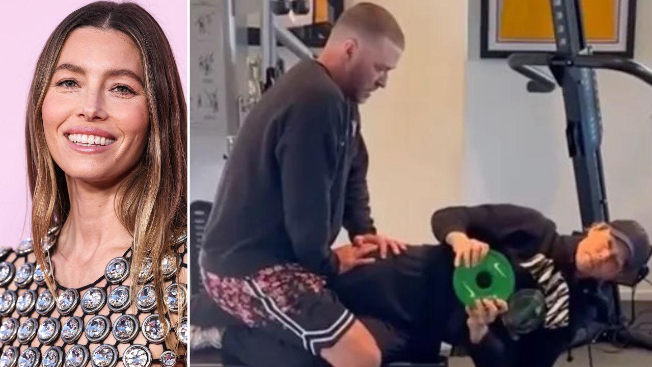 Split image of Jessica Biel and Justin Timberlake