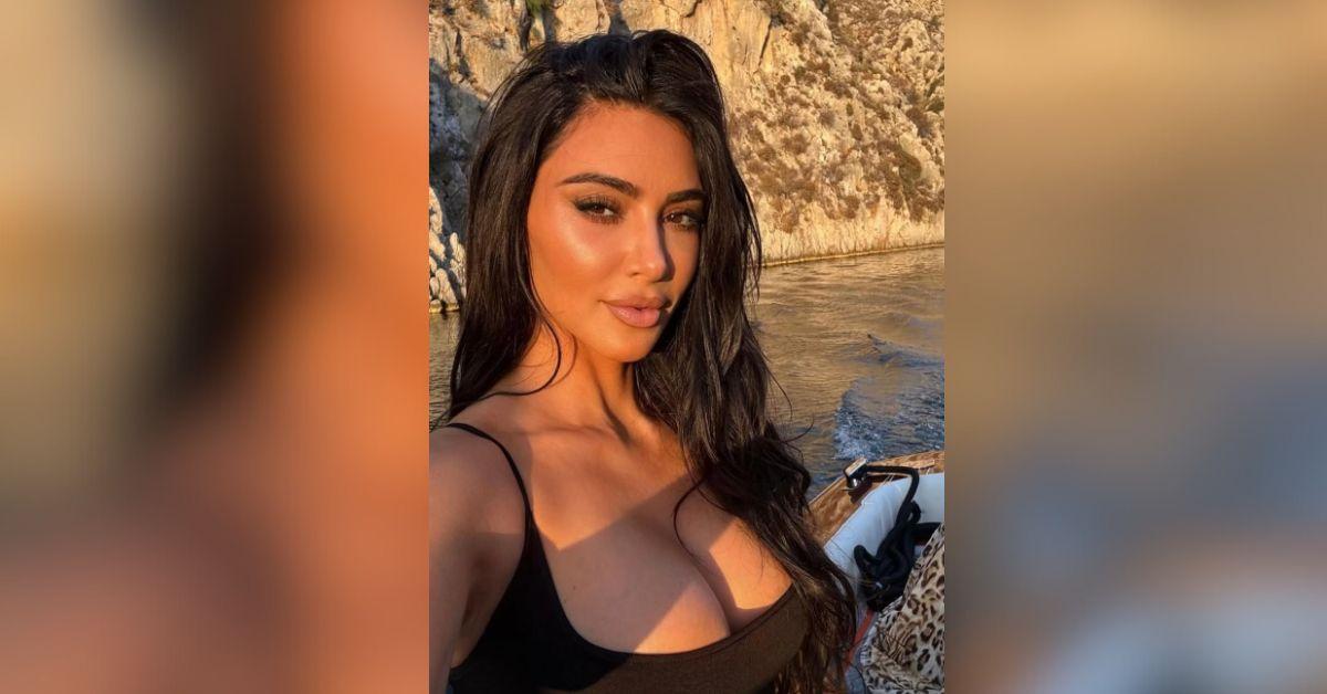 kim kardashian cleavage ski suit