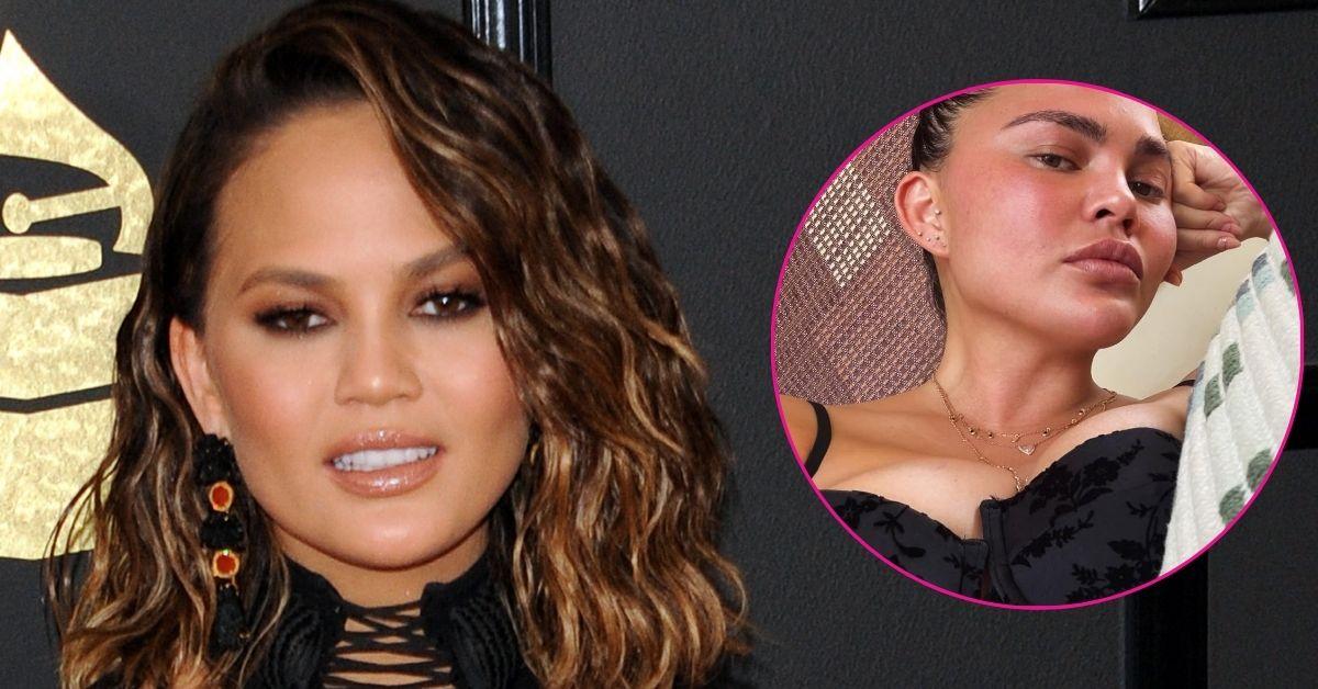 chrissy teigen busty black bikini getaway