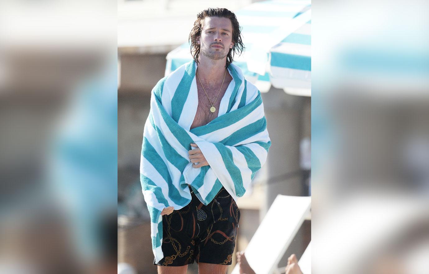 shirtless men on the beach patrick schwarzenegger