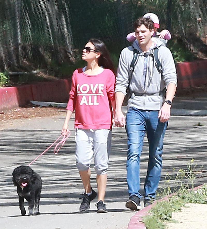 Exclusive&#8230; Mila Kunis &amp; Ashton Kutcher Take Wyatt Out For A Hike