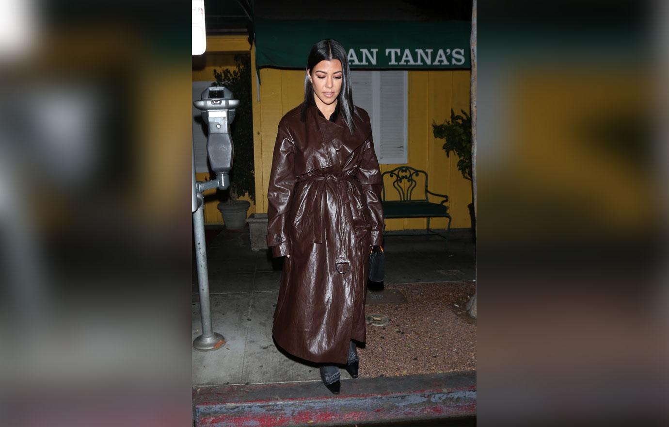 Kourtney Kardashian Rocks Fierce Leather Jacket For Dinner