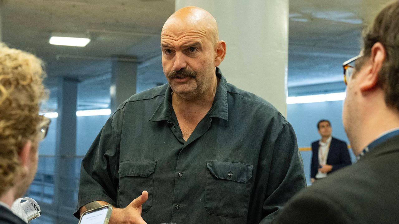 Image of John Fetterman addressed speculation about switching parties during a 'Fox News' interview.